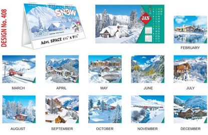 T408 Snow Scenery Table Calendar 2017