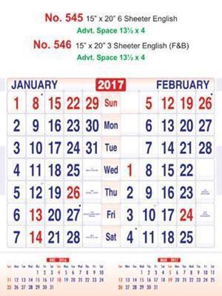 R546 English (F&B) Monthly Calendar 2017