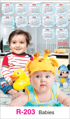 R-203 Babies Real Art Calendar 2018