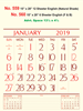 Click to zoom R559 English (Natural Shade) Monthly Calendar 2019 Online Printing