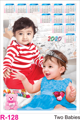 R 128 Two Babies  Polyfoam Calendar 2020 Online Printing