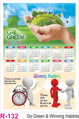 R 132 Go Green Winning Habits  Polyfoam Calendar 2020 Online Printing