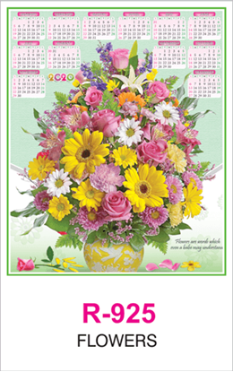 R 925 Flowers Real Art Calendar 2020 Printing