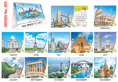 T 403 Wonder Of The World - Table Calendar With Planner Online Printing 2020