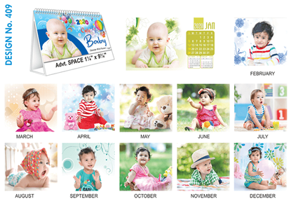 T 409 Cute Baby   - Table Calendar With Planner Online Printing 2020