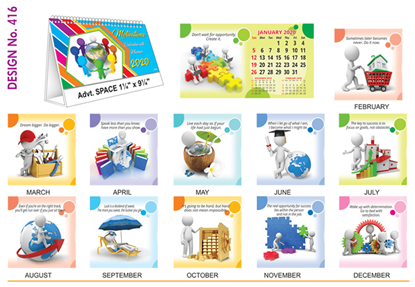 T 416 Motivations  - Table Calendar With Planner Online Printing 2020