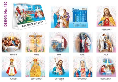 T 420 Jesus  - Table Calendar With Planner Online Printing 2020