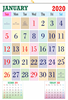V817 13x19" 12 Sheeter Monthly Calendar 2020