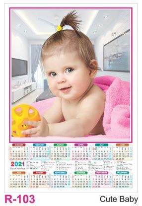 R103 Cute Baby Plastic Calendar Print 2021