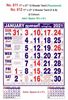Click to zoom R611 Tamil (Flouresent)  Monthly Calendar Print 2021