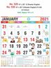 R529 English Monthly Calendar Print 2021