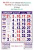 Click to zoom R612 Tamil (Flouresent) (F&B)  Monthly Calendar Print 2021