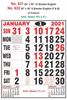 Click to zoom R632 English (F&B) Monthly Calendar Print 2021