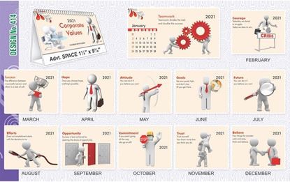 T414 Corporate Values - Table Calendar With Planner Print 2021