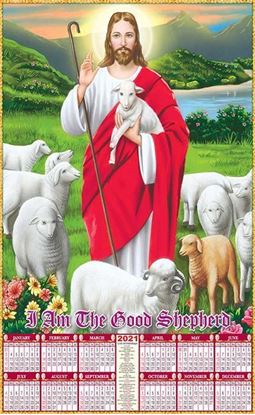 P495 Jesus shepherd Plastic Calendar Print 2021