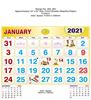 Click to zoom R263 English Monthly Calendar Print 2021