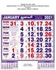 Click to zoom P292 Tamil(F&B) Monthly Calendar Print 2021