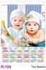 R104 Two Babies Plastic Calendar Print 2022