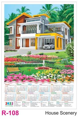 R108 House Scenery Plastic Calendar Print 2022
