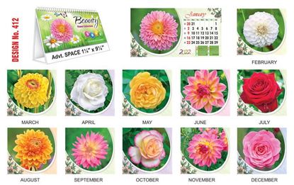 T412 Beauty - Table Calendar With Planner Print 2022
