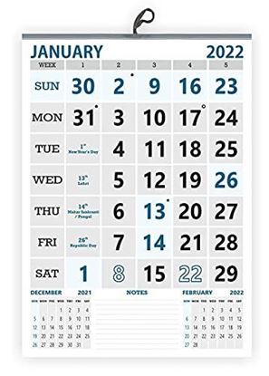 Picture of VP823 English 14x20" 12 sheets monthly wall calendar 2022