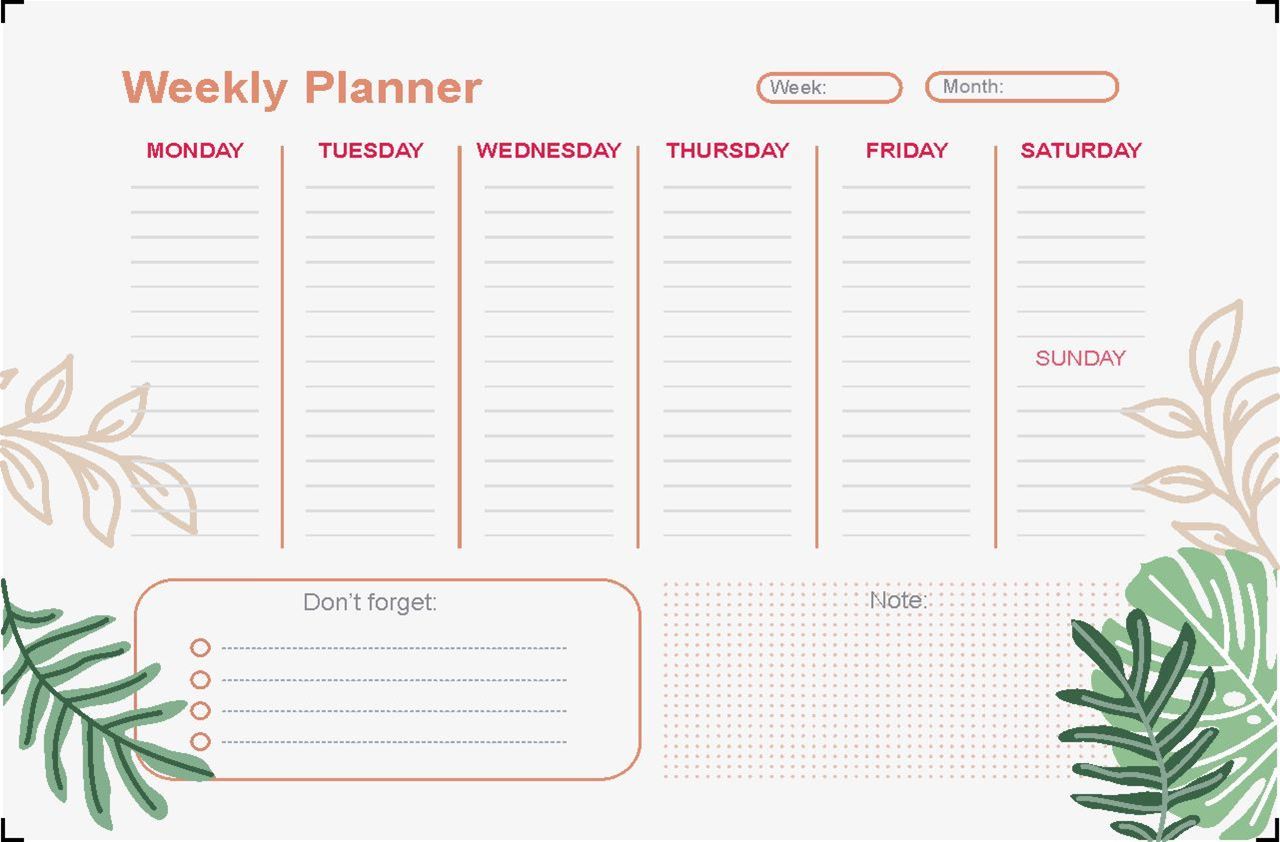 A5 Leaf Weekly Planner