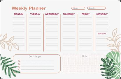 A5 Leaf Weekly Planner