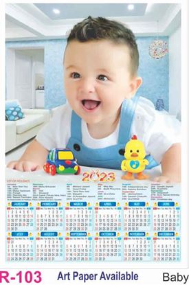 R103 Baby Plastic Calendar Print 2023