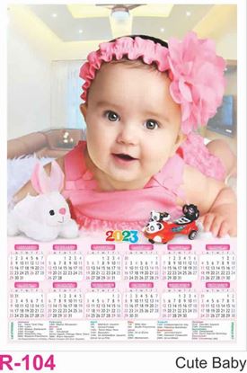 R104 Cute Baby Plastic Calendar Print 2023