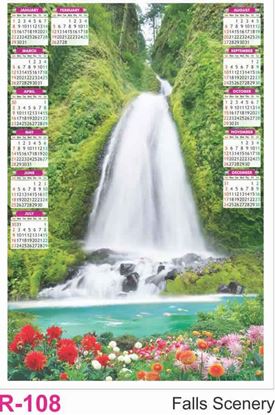 R108 Falls Scenery Plastic Calendar Print 2023