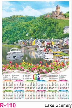 R110 Lake Scenery Plastic Calendar Print 2023