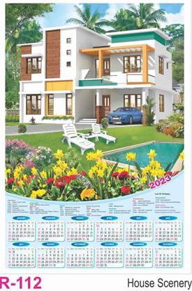 R112 House Scenery Plastic Calendar Print 2023
