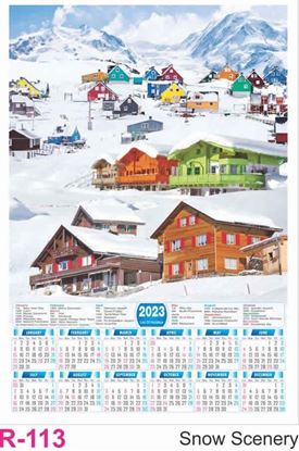 R113 Snow Scenery Plastic Calendar Print 2023