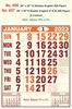 Click to zoom R656 English(NS Paper) Monthly Calendar Print 2023