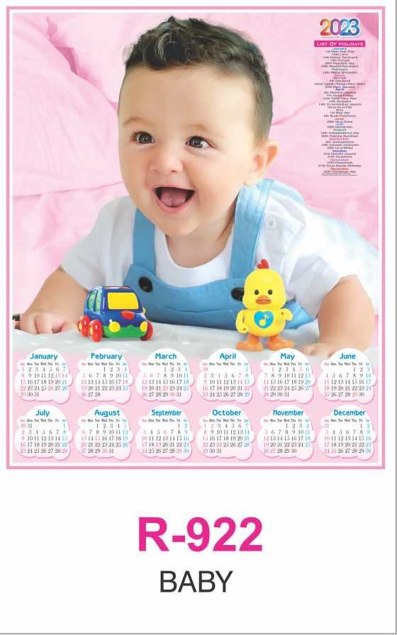 R922 Baby RealArt Calendar Print 2023