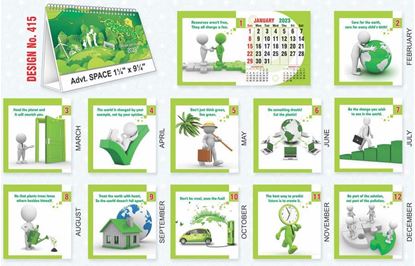 T415 Go Green - Table Calendar With Planner Print 2023