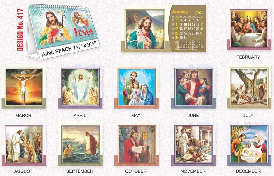T417 Jesus - Table Calendar With Planner Print 2023