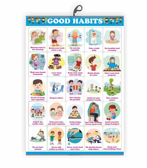 Good Habits Chart For Kids Early Learning Educational Chart Size 