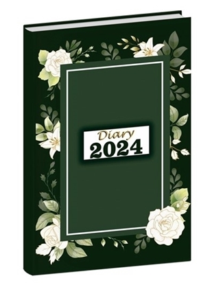 DN2413 Flower Art Green Diary print 2024