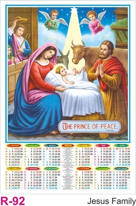 R92 Jesus Family Plastic Calendar Print 2024