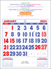 Click to zoom P273 English Monthly Calendar Print 2024