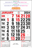 Click to zoom P329 English Monthly Calendar Print 2024