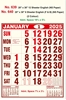 Click to zoom R639 English Monthly Calendar Print 2025