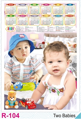 R104 Two Babies Plastic Calendar Print 2025