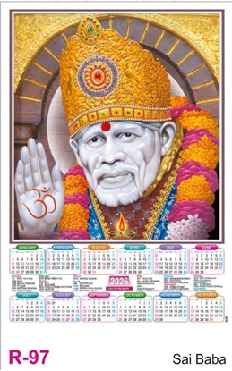 R97 Saibaba Plastic Calendar 2026 Printing