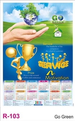R103 Go Green Plastic Calendar 2026 Printing