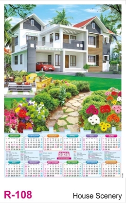 R108  House scenery Plastic Calendar 2026 Printing