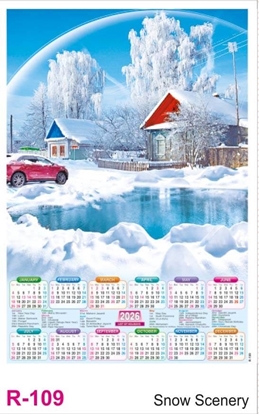 R109  Snow scenery Plastic Calendar 2026 Printing