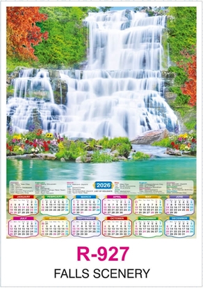 R927 Falls Scenery Single sheet Calendar 2026 Printing
