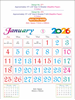 Click to zoom P271 English Calendar 15x20" 12 Sheeter monthly wall calendar printing 2026